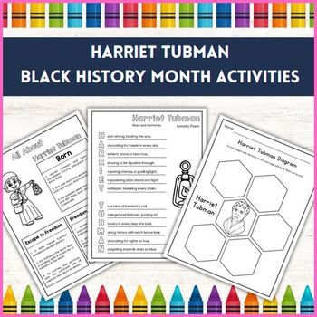 Preview of Harriet Tubman Biography: Black History Month Activities Worksheet