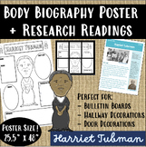 Harriet Tubman Body Biography Research Poster + Reading Pa