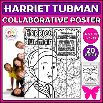 Preview of Harriet Tubman Collaborative Coloring Poster for Women's History Month | Craft