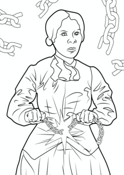Preview of Harriet Tubman Coloring Page Black History Month Women's History
