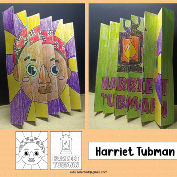 Preview of Harriet Tubman Craft Agamograph Coloring Activities Black History Month Project