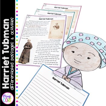 Preview of Harriet Tubman Differentiated Reading and Writing Activities
