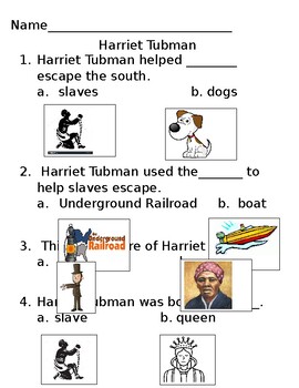 Preview of Harriet Tubman Evaluation