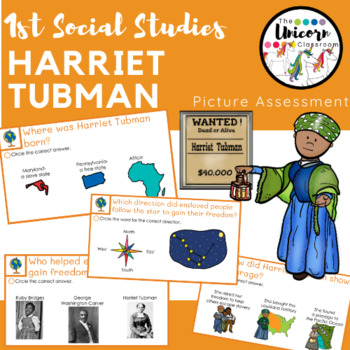 Preview of Harriet Tubman Google Slides Assessment to be used on Seesaw or Nearpod