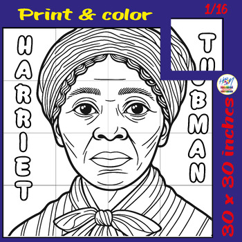 Preview of Harriet Tubman: Heroine of Freedom Collaborative Coloring Poster Activities