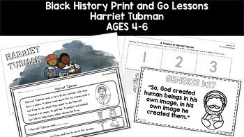 Preview of Harriet Tubman Print and Go Lesson