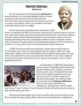 short biography of harriet tubman
