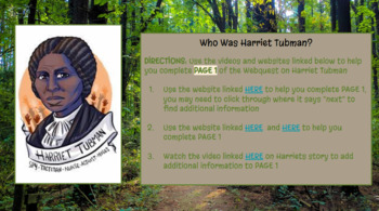Preview of Harriet Tubman/Underground Railroad Webquest