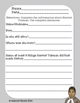 Harriet Tubman Unit by Debbie Musiek | Teachers Pay Teachers