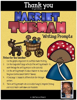 Preview of Harriet Tubman Writing Prompts and Graphic Organizers