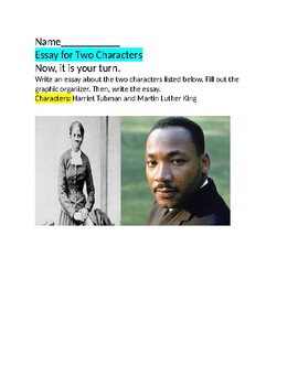 Preview of Harriet Tubman and Martin Luther King Essay/NJSLA