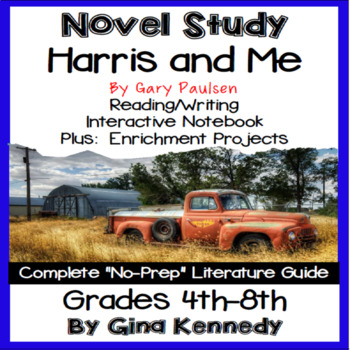 Preview of Harris and Me Novel Study & Project Menu; Plus Digital Option