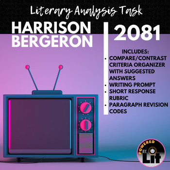 Harrison Bergeron/2081 Compare and Contrast Organizer + Analysis Paragraph