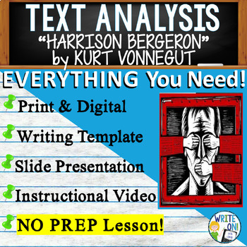 Preview of Harrison Bergeron - Text Based Evidence - Text Analysis Essay Writing Lesson