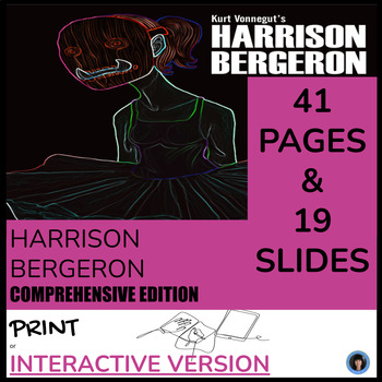 Preview of Dystopian short stories, stories with comprehension questions, Harrison Bergeron