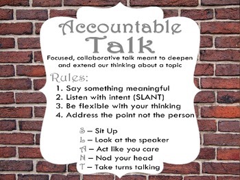 Preview of Harrison Bergeron Post Reading Accountable Talk/ Speaking and Listening Activity