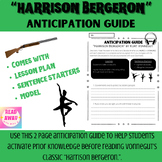 Harrison Bergeron by Kurt Vonnegut - Anticipation Guide - 