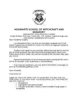 Editable Hogwarts Acceptance Letter Set to Wizard School of Witchcraft and  Wizardry, New Editable & Printable Hogwarts Letter 