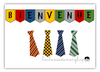 Harry Potter - Bannière bienvenue et cravates by La classe de Marybop