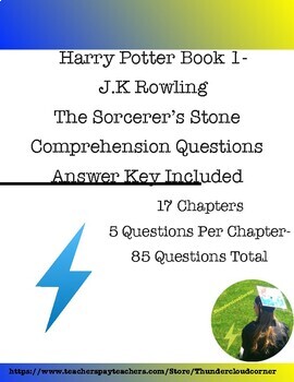 Preview of Harry Potter-Book 1-The Sorcerer's Stone Comprehension Questions-with ANSWER KEY