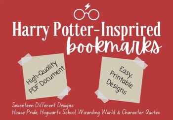 Harry Potter Bookmarks with Hogwarts Houses (Free Printable)