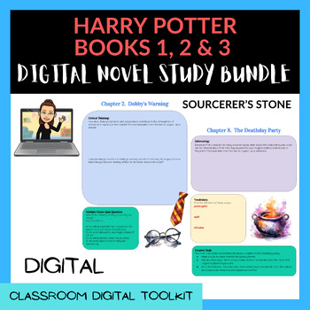 Preview of Harry Potter Books 1, 2 & 3 Novel Studies BUNDLE (Sorcerer's Stone for U.S.A)