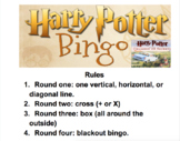 Harry Potter Chamber of Secrets Bingo Game (to play as you