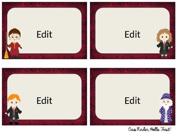 harry potter classroom labels editable by tiffany li tpt