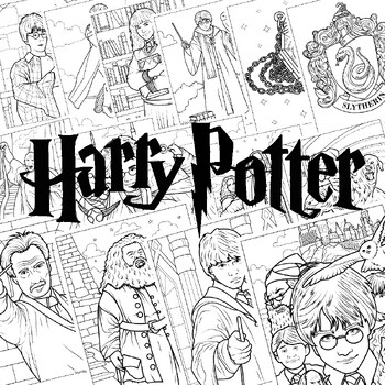 Harry Potter Coloring Books Set for Kids, Adults - Bundle with 2 Harry  Potter Advanced Coloring Books Plus Harry Potter Decal | Harry Potter  Coloring