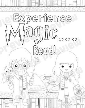 Harry Potter Coloring Page and Bookmarks by J'me Designs | TpT