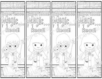 Harry Potter Coloring Page and Bookmarks by J'me Designs | TpT