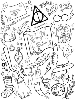 Harry Potter Coloring Sheet By Artwithmissko Teachers Pay Teachers