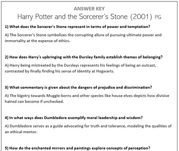 Preview of Harry Potter - Complete Set of Questions for all Movies