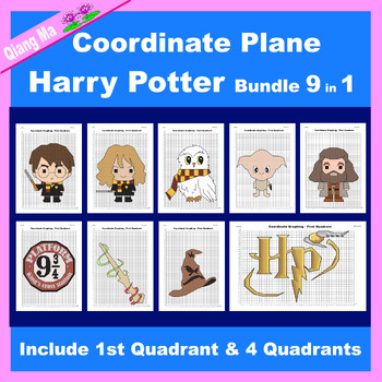 Preview of Harry Potter Coordinate Plane Graphing Picture: Bundle 9 in 1