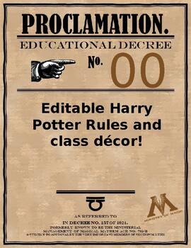 Preview of Harry Potter Decor and Rules