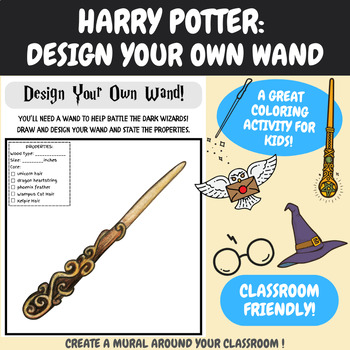 Preview of Harry Potter | Design your Wand | Harry Potter Coloring Pages