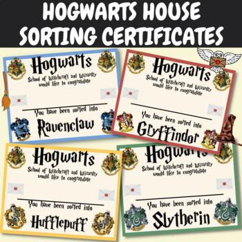 Preview of Harry Potter Hogwarts House Certificates | Harry Potter Activities