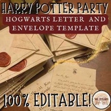 Harry Potter Hogwarts Letter Class Party Invitation—100% E