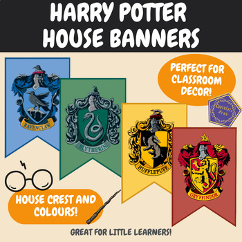 Free Printable Hogwarts' House Flags - Harry Potter Party