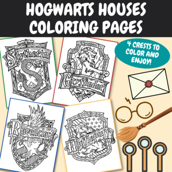 Preview of Harry Potter House Crests | Harry Potter Coloring Pages Harry Potter Activities