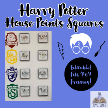Preview of Harry Potter House Point Squares (Google Slides)