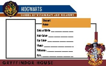 Preview of Harry Potter House Student IDs