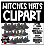 Wizards and Witches Hats Clipart Set for Classroom Decor, 