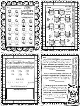 distance learning harry potter fourth grade math packet