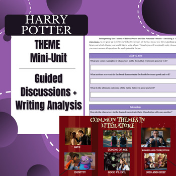 Preview of Harry Potter: Mini-Unit on THEME with Essay - NO PREP