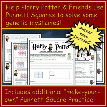 Harry Potter Punnett Square Practice by BioHero | TpT