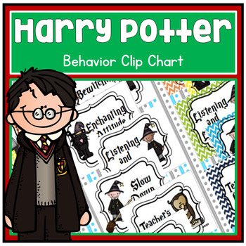Preview of Harry Potter Theme Behavior Clip Chart - Dots Chevron and BW