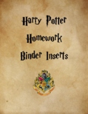 Harry Potter Theme Homework Binder Inserts--EDITABLE
