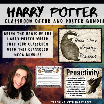 Preview of Harry Potter Themed Classroom Décor and Poster Bundle