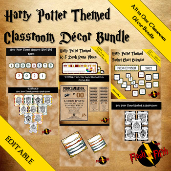 Preview of Harry Potter Themed Classroom Decor Bundle